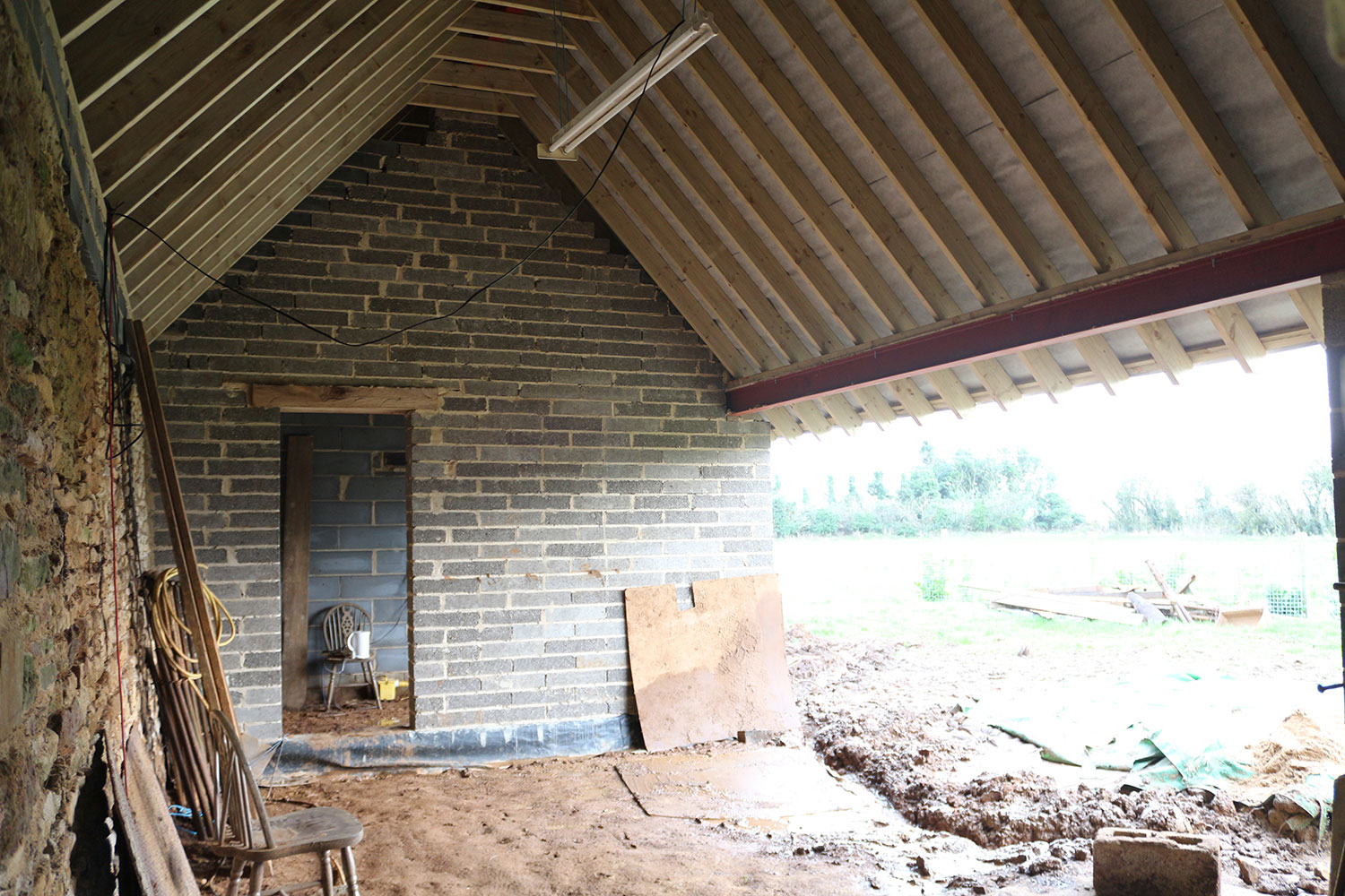 View from the inside during the build phase.